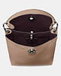 COACH®,CHARLIE BUCKET BAG,Pebbled Leather,Large,Light Antique Nickel/Taupe,Inside View,Top View