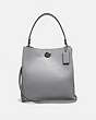 COACH®,CHARLIE BUCKET BAG,Pebbled Leather,Large,Pewter/Granite,Front View