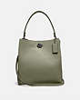 COACH®,CHARLIE BUCKET BAG,Pebbled Leather,Large,Pewter/Light Fern,Front View