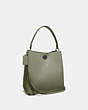 COACH®,CHARLIE BUCKET BAG,Pebbled Leather,Large,Pewter/Light Fern,Angle View