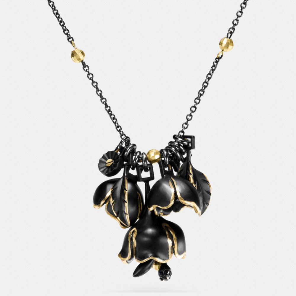 COACH Gilded Tea Rose Necklace COACH