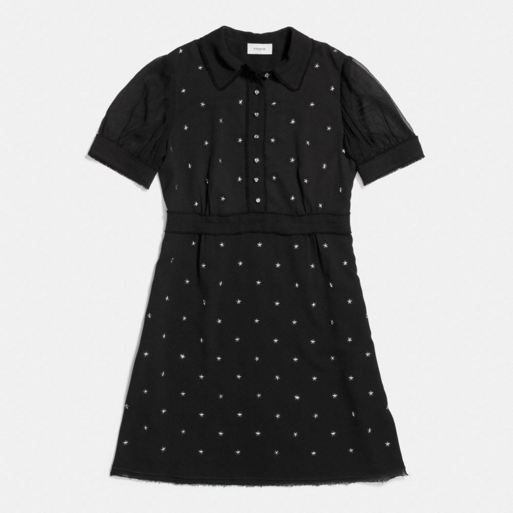 COACH®,STAR STUD EMBELLISHED DRESS,n/a,Black,Scale View