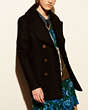COACH®,SOLID PEACOAT,wool,Black,Front View