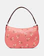 COACH®,SUTTON CROSSBODY WITH FLORAL PRINT,Leather,Small,Silver/Bright Coral,Back View