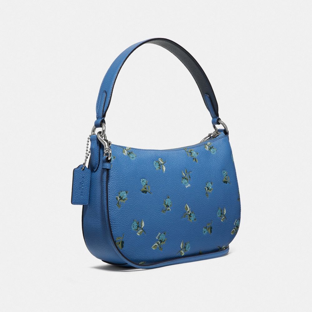 Coach, Bags, Coach Blue Floral Print Sutton Crossbody Purse