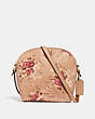 COACH®,FARROW CROSSBODY WITH FLORAL PRINT,Leather,Mini,Gold/Beechwood,Front View