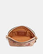COACH®,FARROW CROSSBODY WITH FLORAL PRINT,Leather,Mini,Gold/Beechwood,Inside View,Top View