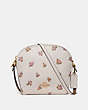 COACH®,FARROW CROSSBODY WITH FLORAL PRINT,Leather,Mini,Gold/Chalk,Front View