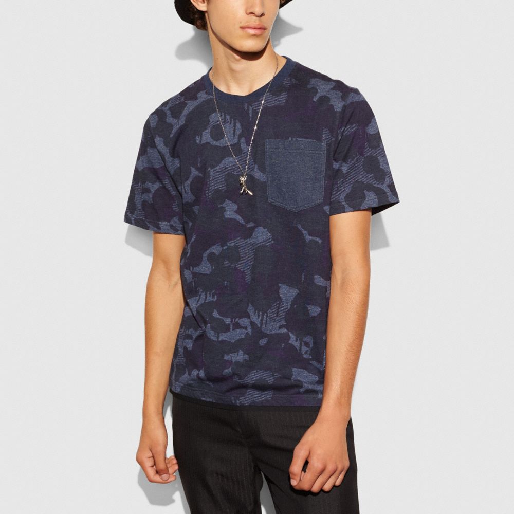 Camo Print Pocket T Shirt