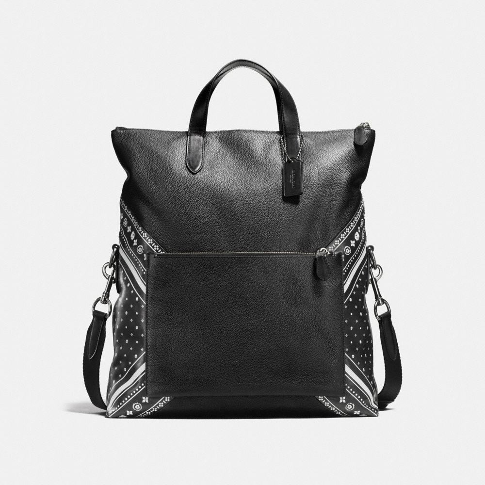 Coach Coach Manhattan Foldover Tote In Bandana Patchwork Leather