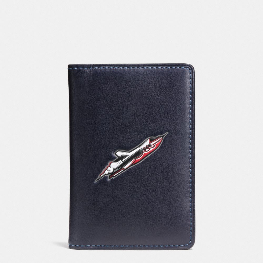 Rocket Ship Card Wallet In Glovetanned Leather