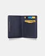 COACH®,ROCKET SHIP CARD WALLET IN GLOVETANNED LEATHER,n/a,NAVY,Inside View,Top View