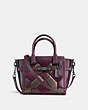 COACH®,COACH SWAGGER 21 IN CANYON QUILT MIXED MATERIALS,Leather,Small,Gunmetal/Oxblood Bronze,Front View