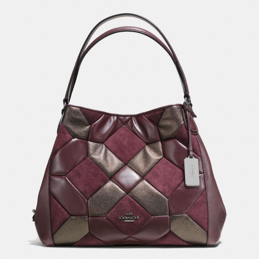 Coach edie mixed leather online