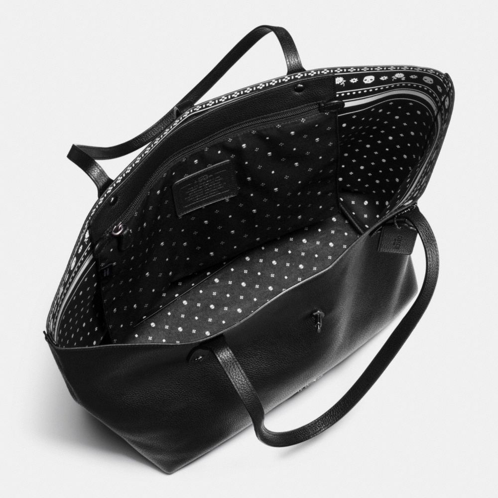 Market Tote In Printed Leather