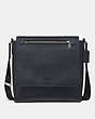 COACH®,KENNEDY MAP BAG,Leather,Medium,Silver/Midnight Navy,Front View