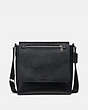 COACH®,KENNEDY MAP BAG,Leather,Medium,Silver/Black,Front View