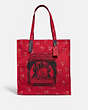 COACH®,LUNAR NEW YEAR TOTE WITH PIG MOTIF,canvas,Large,Gold/Jasper,Front View