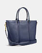 COACH®,METROPOLITAN TOTE,Leather,X-Large,Brass/Blue Mist,Angle View