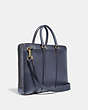 COACH®,METROPOLITAN SLIM BRIEF,Smooth Leather,Medium,Brass/Blue Mist,Angle View