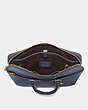 COACH®,METROPOLITAN SLIM BRIEF,Smooth Leather,Medium,Brass/Blue Mist,Inside View,Top View