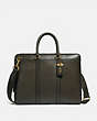 COACH®,METROPOLITAN SLIM BRIEF,Smooth Leather,Medium,Brass/Pine,Front View