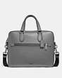 COACH®,KENNEDY BRIEF,Pebble Leather,Medium,Silver/Heather Grey,Front View