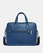 COACH®,KENNEDY BRIEF,Pebble Leather,Medium,True Blue/Silver,Front View