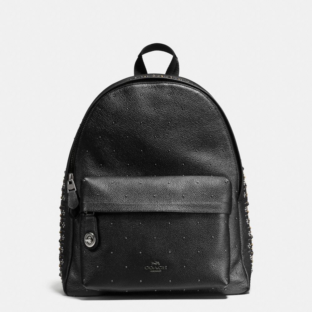 Bandana Rivets Campus Backpack In Pebble Leather