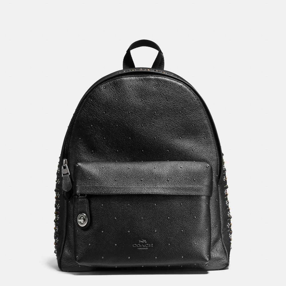 COACH Bandana Rivets Campus Backpack In Pebble Leather COACH