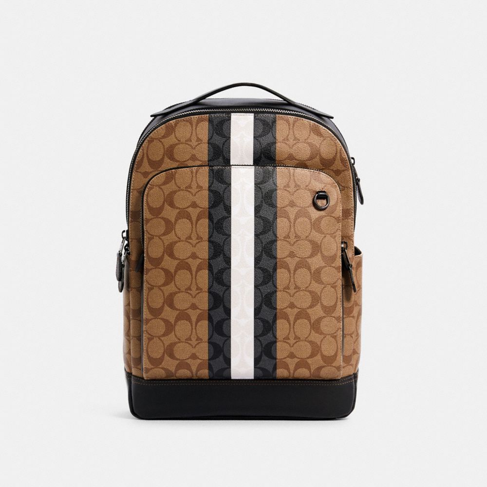 Graham pack in blocked signature canvas with varsity stripe hot sale