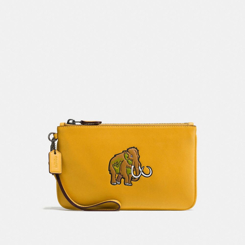 COACH®,Small Wristlet With Coach Beasts,,Front View