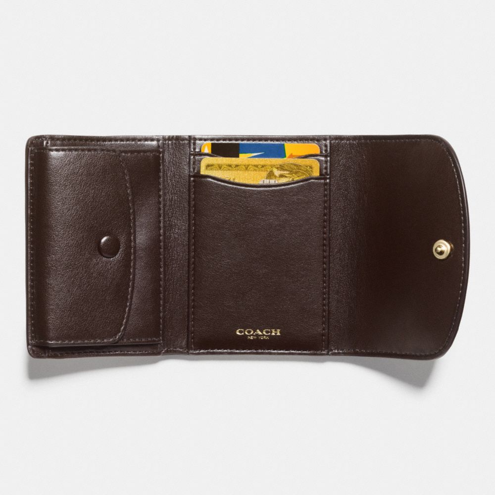 Double Flap Small Wallet In Pebble Leather