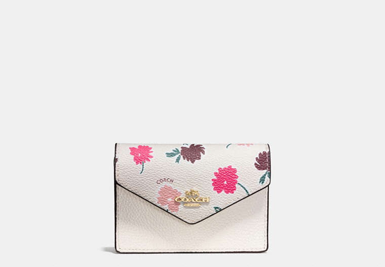 Envelope Card Case In Daisy Field Print Coated Canvas