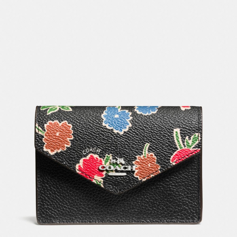 Envelope Card Case In Daisy Field Print Coated Canvas
