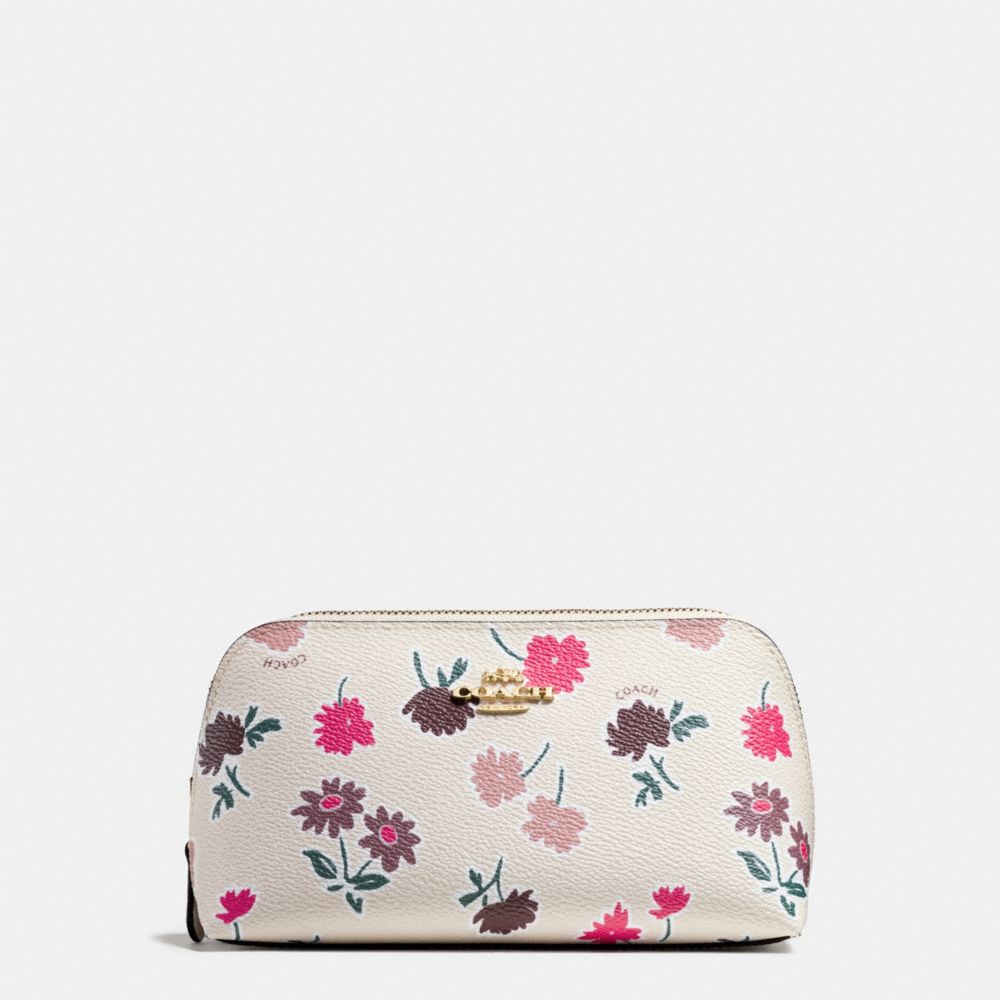 Cosmetic Case 17 In Daisy Field Print Coated Canvas