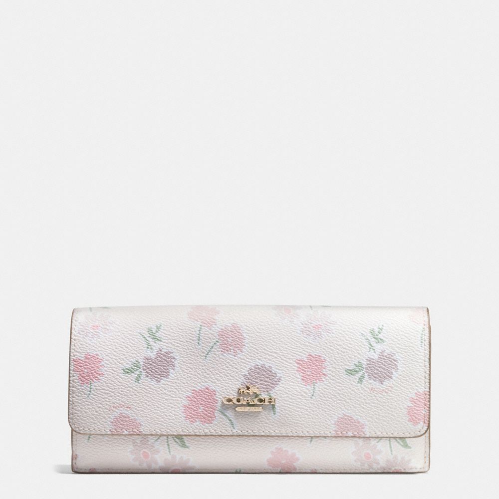 COACH®,SOFT WALLET IN DAISY FIELD PRINT COATED CANVAS,Leather,LI/Daisy Field Beechwood,Front View