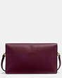 COACH®,HAYDEN FOLDOVER CROSSBODY CLUTCH,Polished Pebble Leather,Mini,Light Gold/Oxblood,Back View