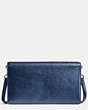 COACH®,HAYDEN FOLDOVER CROSSBODY CLUTCH,Polished Pebble Leather,Mini,Silver/Metallic Navy,Back View