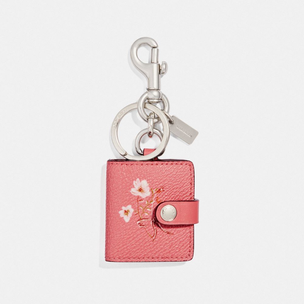 Picture Frame Bag Charm With Floral Bow Print COACH