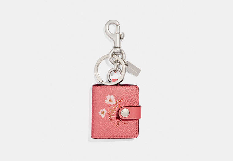 Picture Frame Bag Charm With Floral Bow Print