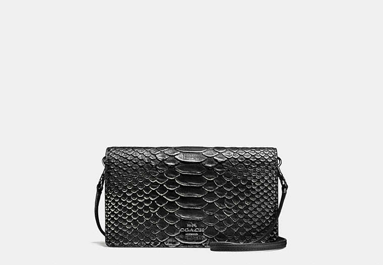 Foldover Crossbody In Exotic Embossed Leather