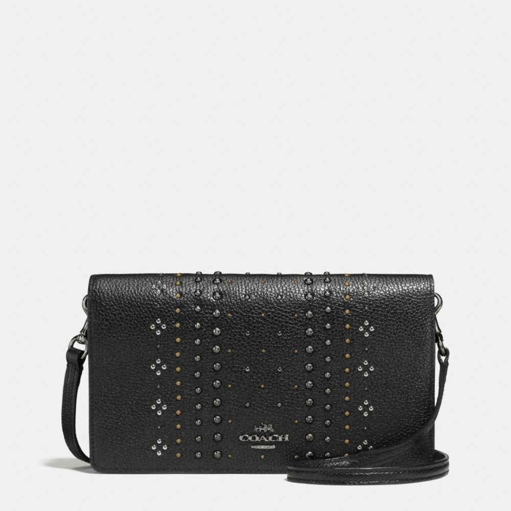 Foldover Crossbody With Bandana Rivets