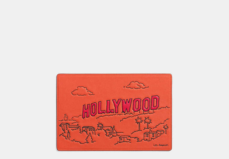 COACH®,LOS ANGELES POSTCARD,Leather,Vintage Orange,Front View