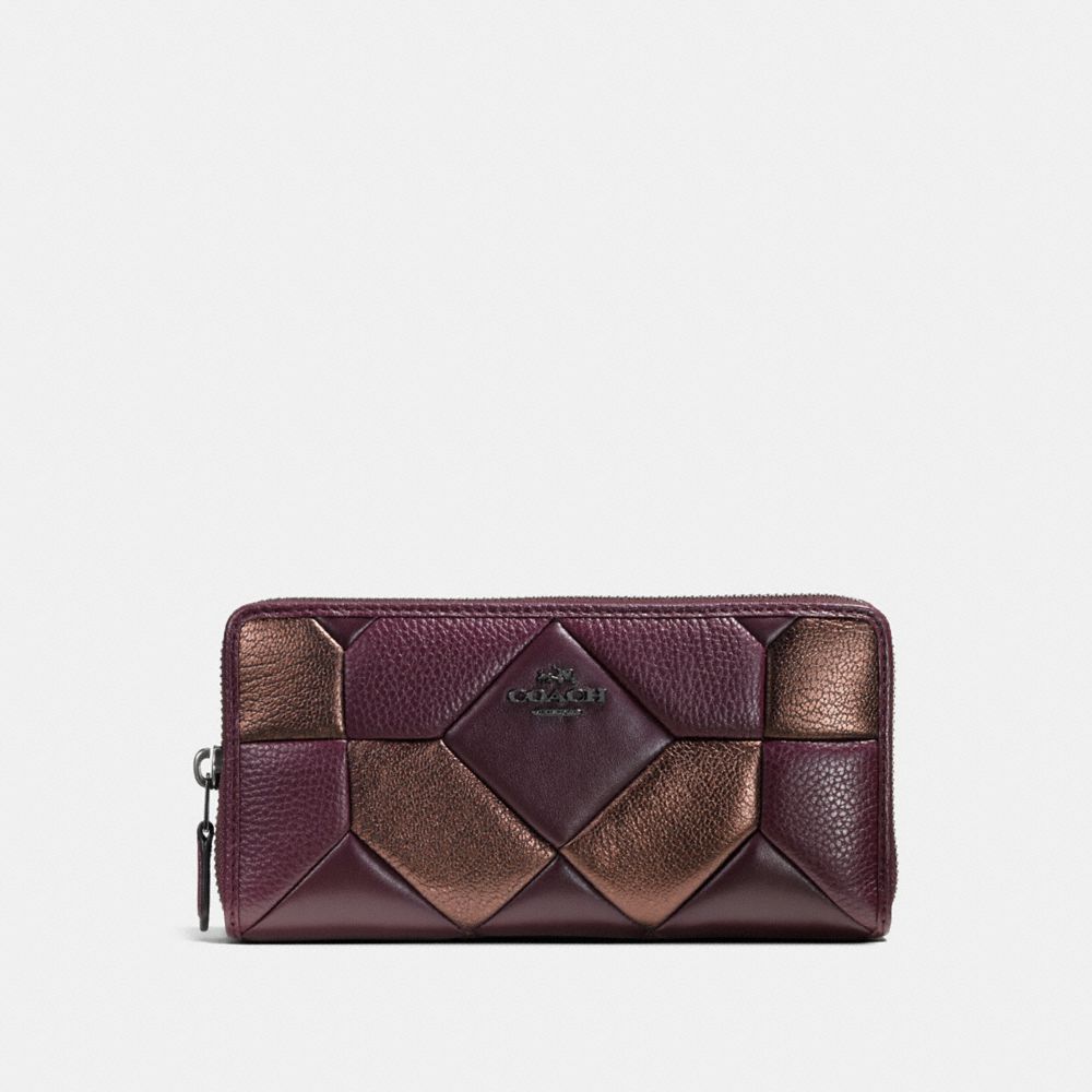 Coach Canyon Quilt Accordion Zip Wallet in Exotic deals Embossed Leather Patchwork