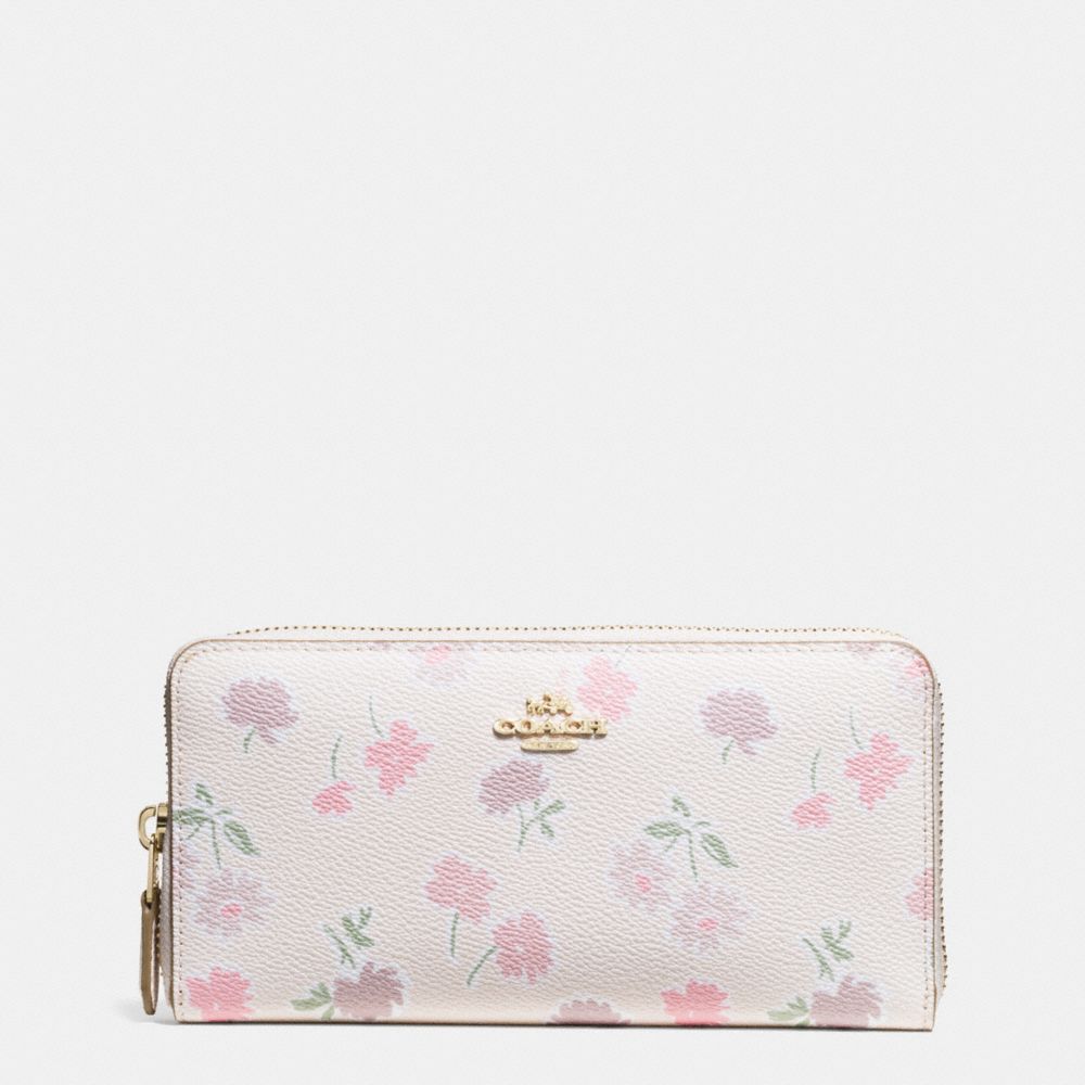 Accordion Zip Wallet In Daisy Field Print Coated Canvas