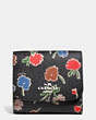 Small Wallet In Daisy Field Print Coated Canvas