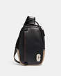 COACH®,EDGE PACK,Leather,Medium,Gunmetal/Black Multi,Front View