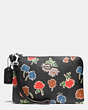 COACH®,SMALL WRISTLET IN DAISY FIELD PRINT COATED CANVAS,Coated Canvas,Silver/Daisy Field Blk,Front View