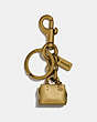 COACH®,ROGUE BAG CHARM,Metal,Brass/Brass,Front View